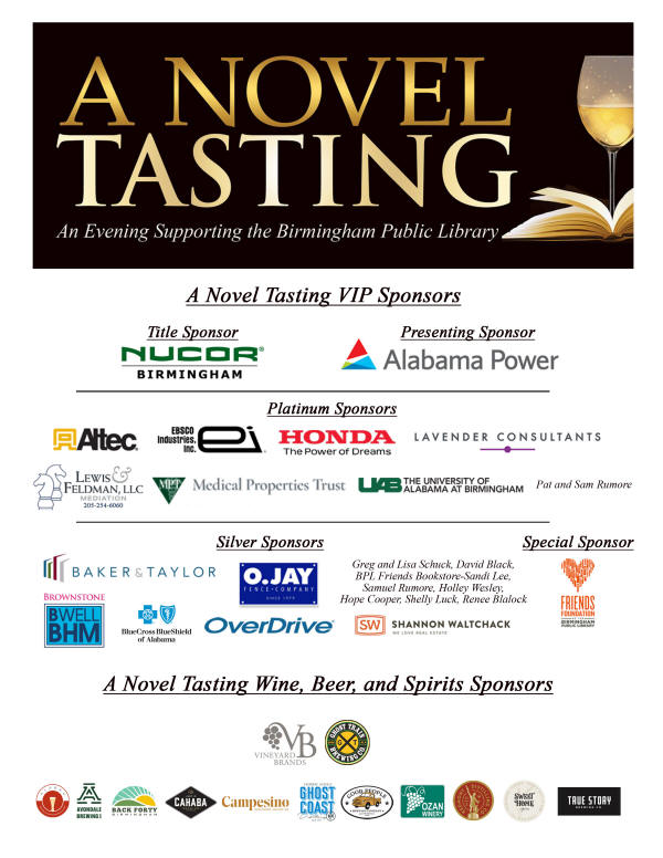 A Novel Tasting (Fundraiser for Birmingham Public Library)