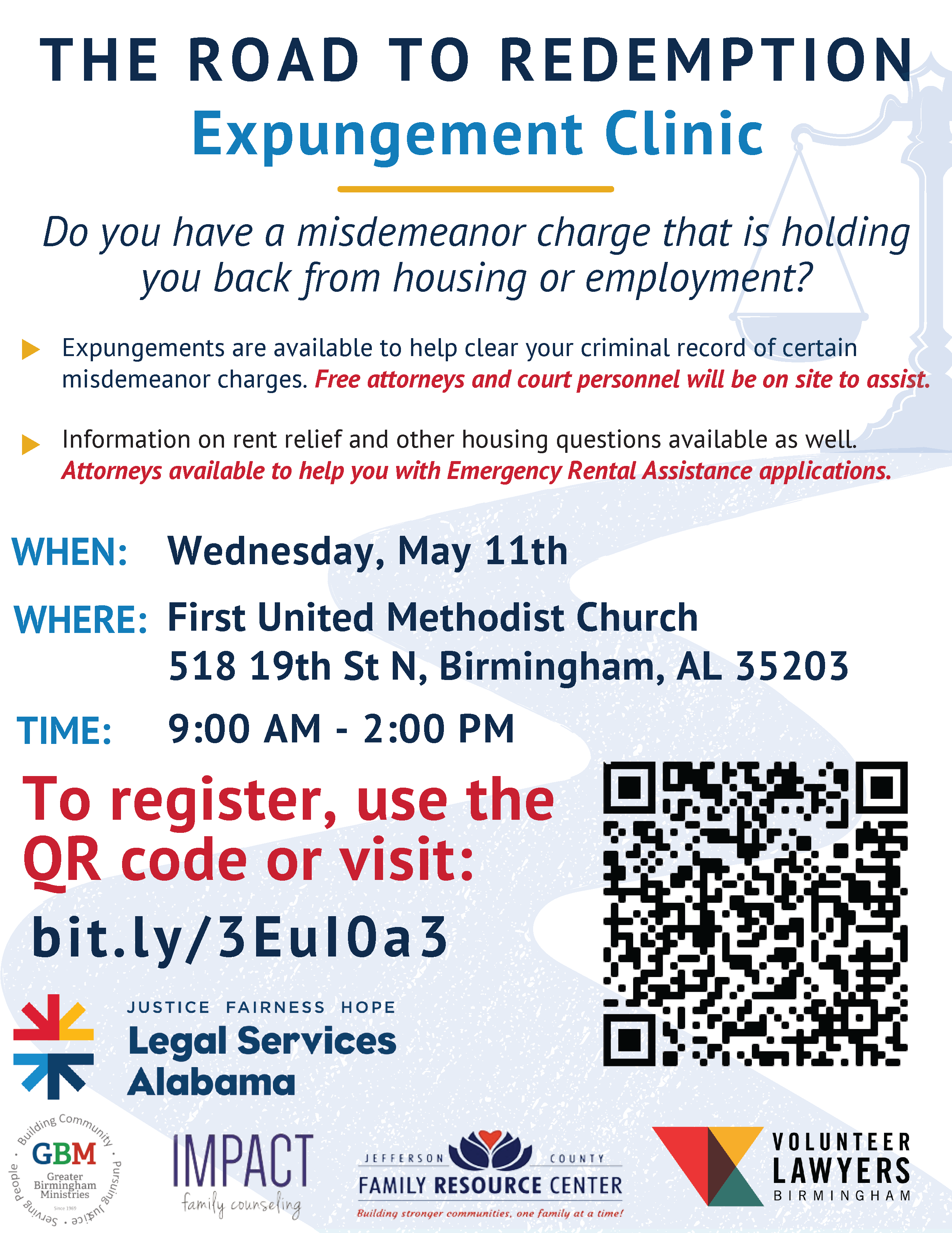 Road to Redemption: Expungement Clinic Information