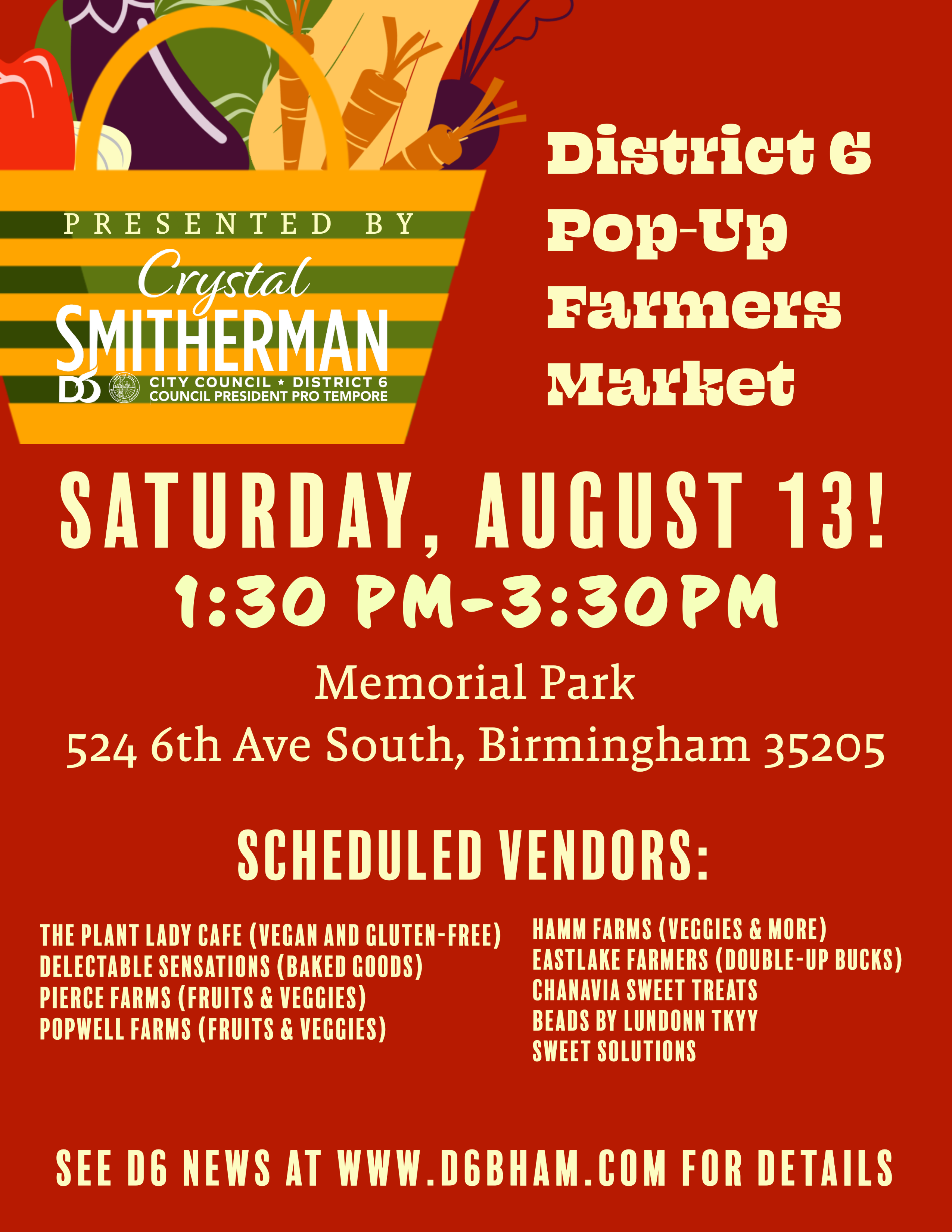 D6 Pop-Up Farmers Market August 13