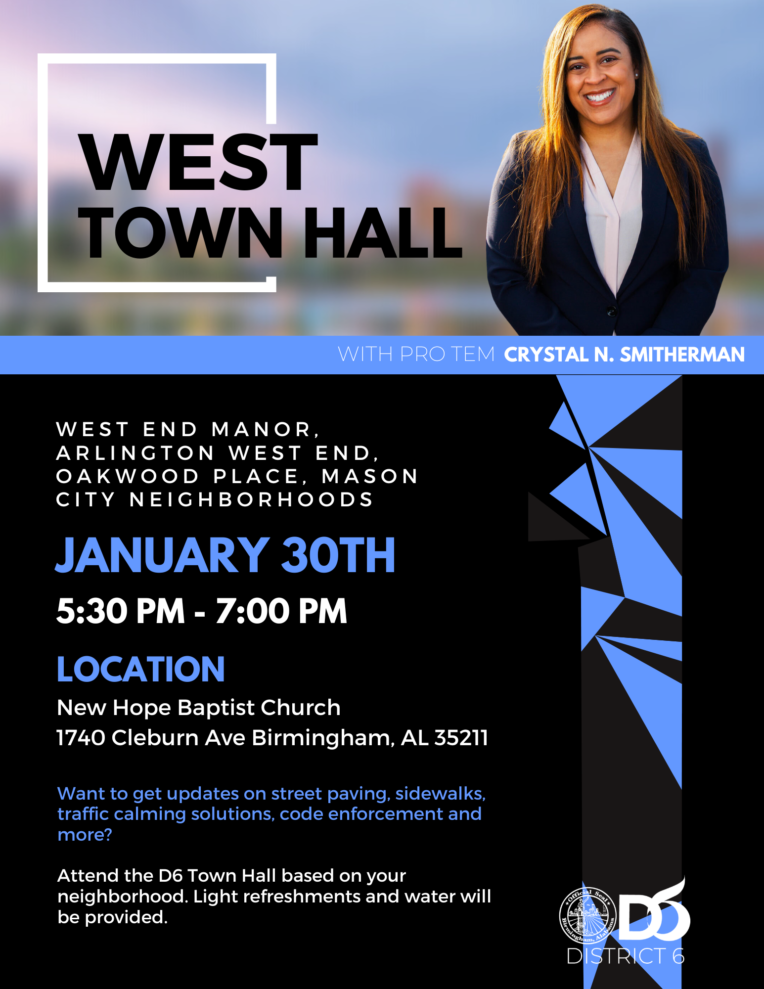 District 6 Town Hall West
