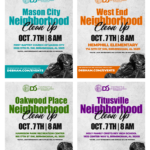 D6 DISTRICT WIDE CLEANUPS - 4 LOCATIONS! OCT 7 8AM